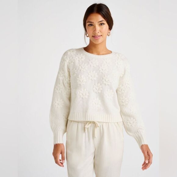 Chelsea and Theodore Margo Floral Sweater white size 1X‎ nwt - Picture 1 of 6